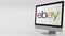 Modern computer screen with Ebay logo. 4K editorial clip