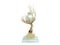 Modern concept award gold braided tree goblet with a large pearl 3d render on white no shadow