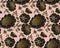 Modern concept black peony flower seamless pattern.