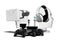Modern concept of gaming consoles headphones virtual reality glasses portable joysticks 3d render on a white background with shad