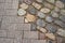 modern concrete cobbles and vintage granit cobbles texture