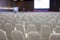 modern conference hall interior with white chairs. seminar room