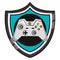 Modern console gamepad Shield emblem