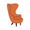 Modern contemporary chair. Abstract armchair mid century retro style, room interior design. Vector furniture