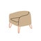 Modern contemporary chair. Abstract armchair mid century style, doodle room interior design. Vector furniture