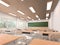 Modern contemporary classroom 3d render