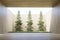 Modern contemporary style empty terrace for your content with pine and hay garden background 3d render
