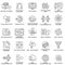 Modern contour icons database processing methods of data.