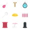 Modern contraception icon set, flat style