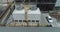 Modern cooling tower close-up. An engineer at a modern cooling tower. Modern industrial water cooling system. Industrial