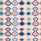 Modern coral green blue navy shapes on pink background seamless pattern.