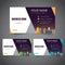 Modern Corporate Business Card with 3 Alternate Colors and Vectorized Buildings