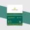 Modern Corporate Identity Business Card Template with Logo Placement Green and Yellow Color