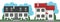 Modern cottage houses vector set.