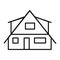 Modern cottage thin line icon. Small house vector illustration isolated on white. Rural lodge outline style design