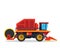 Modern Cotton Harvesting Machine Agriculture Farm Vehicle Illustration