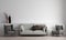 Modern cozy house and living room interior design and white wall pattern background/3d render