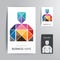 Modern creative business card man shape design.