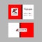 Modern Creative Business Card Template with AE ribbon Letter Logo