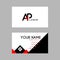 Modern Creative Business Card Template with AP ribbon Letter Logo