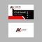 Modern Creative Business Card Template with AX ribbon Letter Logo