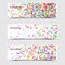 Modern creative three times business brochure template with bright candy on a white background for invitation, greeting