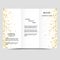 Modern creative three times business brochure template with gold glitter on a white background.