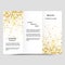 Modern creative three times business brochure template with gold glitter on a white background.