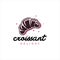 Modern croissant bakery logo template