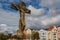 Modern cross on the bridge in Innsbruck