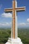 Modern cross overlooking the valley of Cibao in Santo Cerro, Dominican Republic.