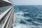 Modern cruise ship traveling through rough seas