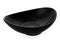 Modern curve bowl, Empty black bowl in oval shape isolated on white background with clipping path, Side view