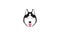 Modern cute head dog siberian husky logo vector icon illustration design