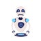 Modern cute robot artificial intelligence future technology assistance concept flat isolated