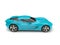 Modern cyan blue concept sports car