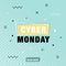 Modern Cyber Monday vector banner in Memphis style