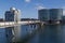 Modern cyclist bridge Bryggybroen in Copenhagen, Denmark