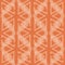 Modern damask style cream diamond tribal design with transparent layers. Seamless vector pattern on bright orange
