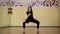 Modern dancer warming in a studio with mirrors. Girl training dance