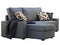 Modern dark gray fabric sofa with chaise lounge. 3d render