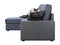 Modern dark gray fabric sofa with chaise lounge. 3d render