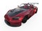 Modern dark red sports convertible. Open car with tuning. 3d rendering.