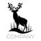 Modern deer logo. Vector illustration.