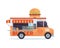 Modern Delicious American Burger Fast Food Commercial Food Truck Vehicle Illustration