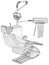 Modern dental chair on a white background. Wire-frame dentist equipment. EPS10 format. Vector created of 3d