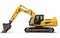 Modern Design bExcavator on White Background