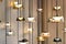 Modern design chandeliers on black wires