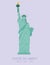 Modern design poster with colorful background of Statue of Liberty New York, USA.