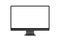 Modern design of realistic monitor screen mockup. Trendy thin frame display in dark grey metal body vector illustration.